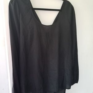Black Blouse with Cross Back Sz XL